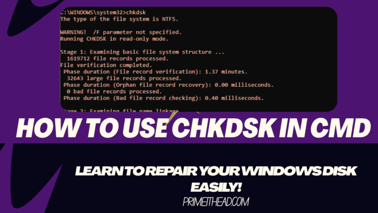 How to Use CHKDSK in CMD – Windows Disk Repair Guide