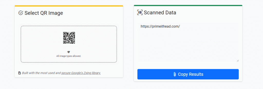Scanning qr and the Result  